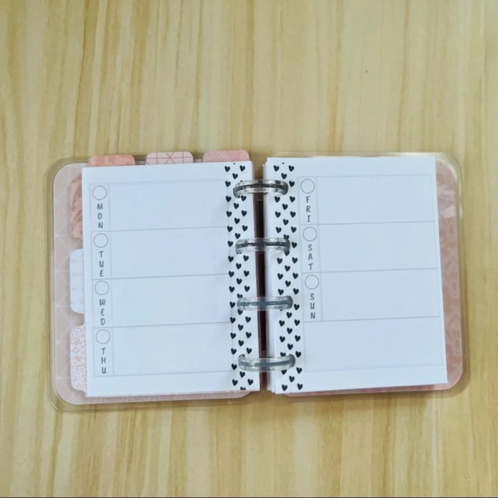 Happy planner micro notes weekly layout rose gold leaves